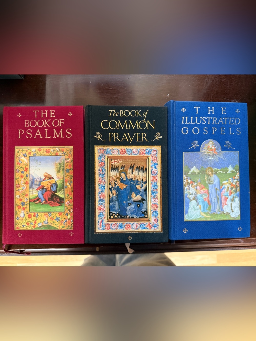 Set of Three Clothbound Religious Books - Red, Black, Blue